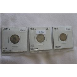 Canada Ten Cent Coins (3)