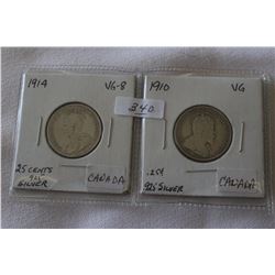 Canada Twenty-five Cent Coins (2)
