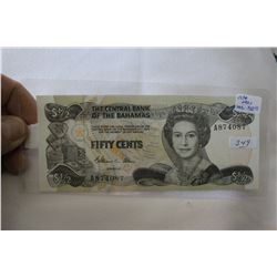 Bahamas Fifty Cent Bank Note