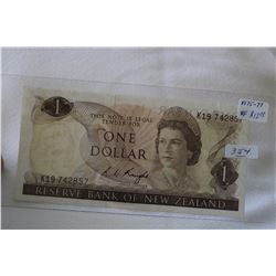 New Zealand One Dollar Note