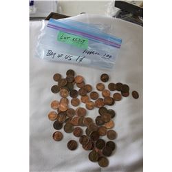 Bag of Canada One Cent Coins - Approx. 100