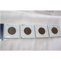 Canada Large Cent Coins (4)