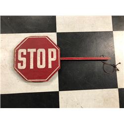 NO RESERVE VINTAGE WOODEN STOP SIGN