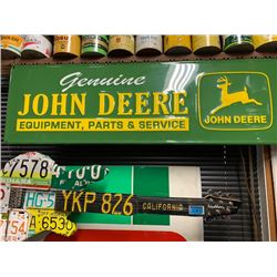 NO RESERVE EXTRA LARGE GENUINE JOHN DEERE EQUIPMENT PARTS AND SERVICE COLLECTIBLE SIGN