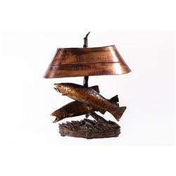 George Northup, tall bronze lamp