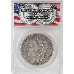 1894-S $1 Morgan Silver Dollar Coin ANACS Certified Genuine