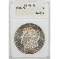 1884-CC $1 Morgan Silver Dollar Coin ANACS MS63 PL