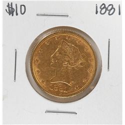 1881 $10 Liberty Head Eagle Gold Coin
