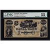 Image 1 : 1850's $100 Canal Bank New Orleans Obsolete Bank Note PMG About Uncirculated 55EPQ