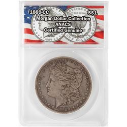 1889-CC $1 Morgan Silver Dollar Coin ANACS Certified Genuine