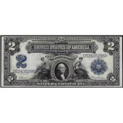 1899 $2 Mini-Porthole Silver Certificate Note