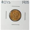 Image 1 : 1905 $2 1/2 Liberty Head Quarter Eagle Gold Coin
