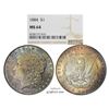 Image 1 : 1884 $1 Morgan Silver Dollar Coin NGC MS64 Amazing Toning