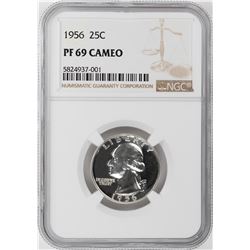 1956 Proof Washington Quarter Coin NGC PF69 Cameo