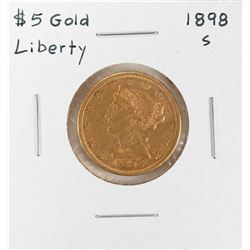 1898-S $5 Liberty Head Half Eagle Gold Coin