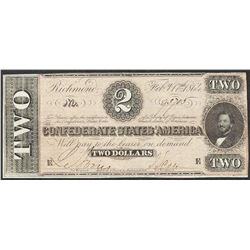 1864 $2 Confederate States of America Note