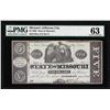 Image 1 : 1862 $5 Jefferson, MO State of Missouri Obsolete Note PMG Choice Uncirculated 63