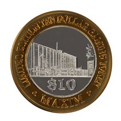 .999 Silver Maxim Hotel & Casino Las Vegas, NV $10 Limited Edition Gaming Token