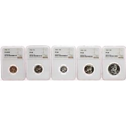 1963 (5) Coin Proof Set Graded NGC PF68