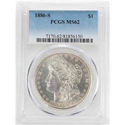 1886-S $1 Morgan Silver Dollar Coin PCGS MS62