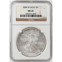 2008-W $1 American Silver Eagle Coin NGC MS70