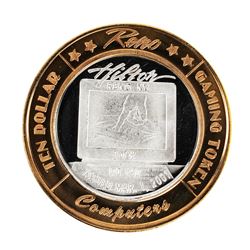 .999 Silver Hilton Reno, Nevada $10 Casino Limited Edition Gaming Token