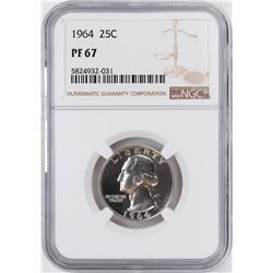 1964 Proof Washington Quarter Coin NGC PF67