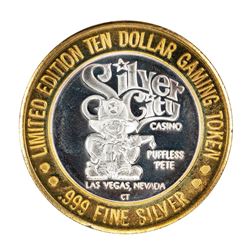 .999 Silver Silver City Las Vegas, Nevada $10 Limited Edition Gaming Token