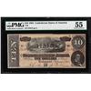 Image 1 : 1864 $10 Confederate States of America Note T-68 PMG About Uncirculated 55