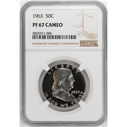 1963 Proof Franklin Half Dollar Coin NGC PF67 Cameo