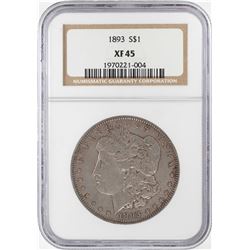 1893 $1 Morgan Silver Dollar Coin NGC XF45