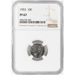 1953 Proof Roosevelt Dime Coin NGC PF67