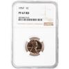 Image 1 : 1957 Proof Lincoln Wheat Cent Coin NGC PF67RD