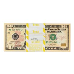 Pack of (100) 2013 $10 Federal Reserve Star Notes