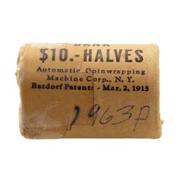 Original Bank Roll of (20) Brilliant Uncirculated 1963 Franklin Half Dollar Coins