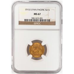 1915-S $2 1/2 Pan Pacific Quarter Eagle Gold Coin NGC MS67