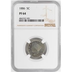 1886 Proof Liberty V Nickel Coin NGC PF64