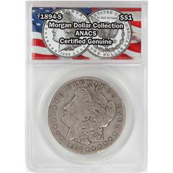 1894-S $1 Morgan Silver Dollar Coin ANACS Certified Genuine