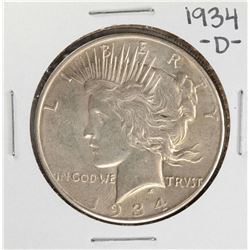 1934-D $1 Peace Silver Dollar Coin