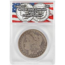1889-CC $1 Morgan Silver Dollar Coin ANACS Certified Genuine
