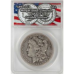 1893-CC $1 Morgan Silver Dollar Coin ANACS Certified Genuine