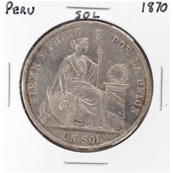 1870 Peru Un Sol Silver Coin