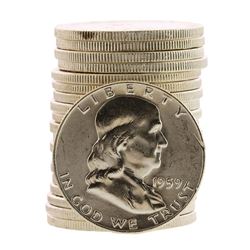 Roll of (20) Brilliant Uncirculated 1959 Franklin Half Dollar Coins