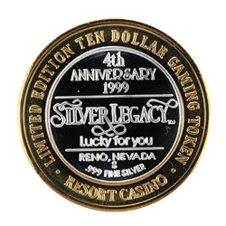 .999 Fine Silver Silver Legacy Reno, Nevada $10 Limited Edition Gaming Token