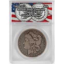 1892-CC $1 Morgan Silver Dollar Coin ANACS Certified Genuine