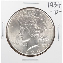 1934-D $1 Peace Silver Dollar Coin