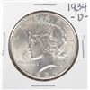 Image 1 : 1934-D $1 Peace Silver Dollar Coin