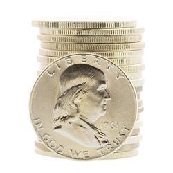 Roll of (20) Brilliant Uncirculated 1961-D Franklin Half Dollar Coins