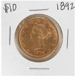 1892 $10 Liberty Head Eagle Gold Coin