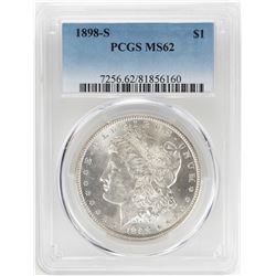 1898-S $1 Morgan Silver Dollar Coin PCGS MS62